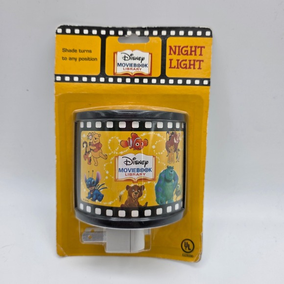 Disney Other - Disney Moviebook Library Night Light Rotary Shade Pooh Nemo Stitch 2006 NOS